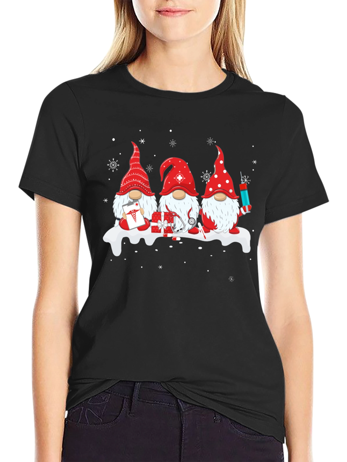 Festive Nurse Gnome T-Shirt