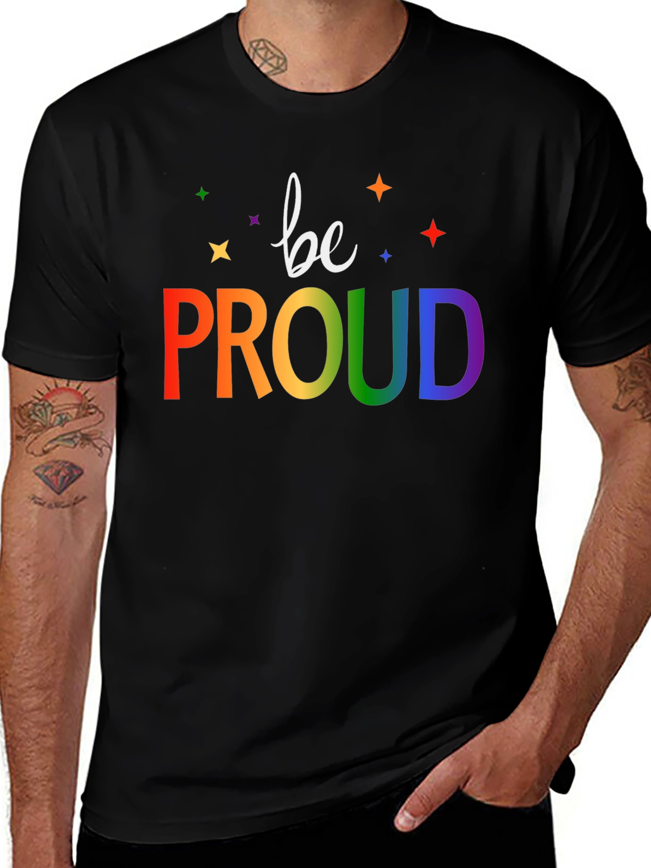 Be Proud Rainbow Graphic T-Shirt