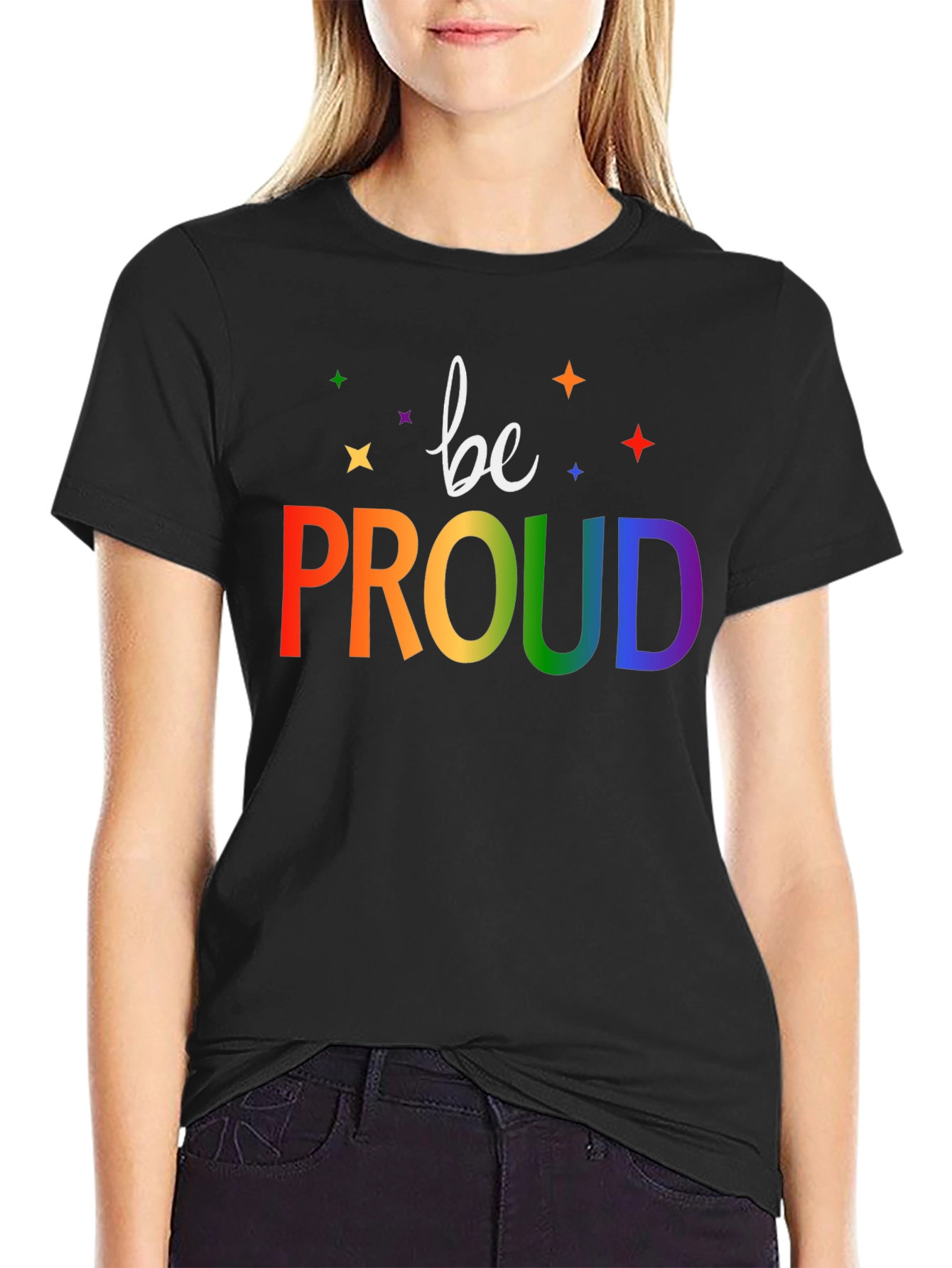 Be Proud Rainbow Graphic T-Shirt