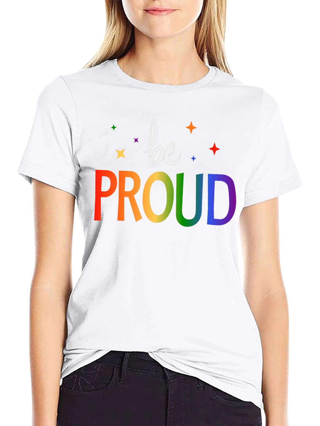 Be Proud Rainbow Graphic T-Shirt