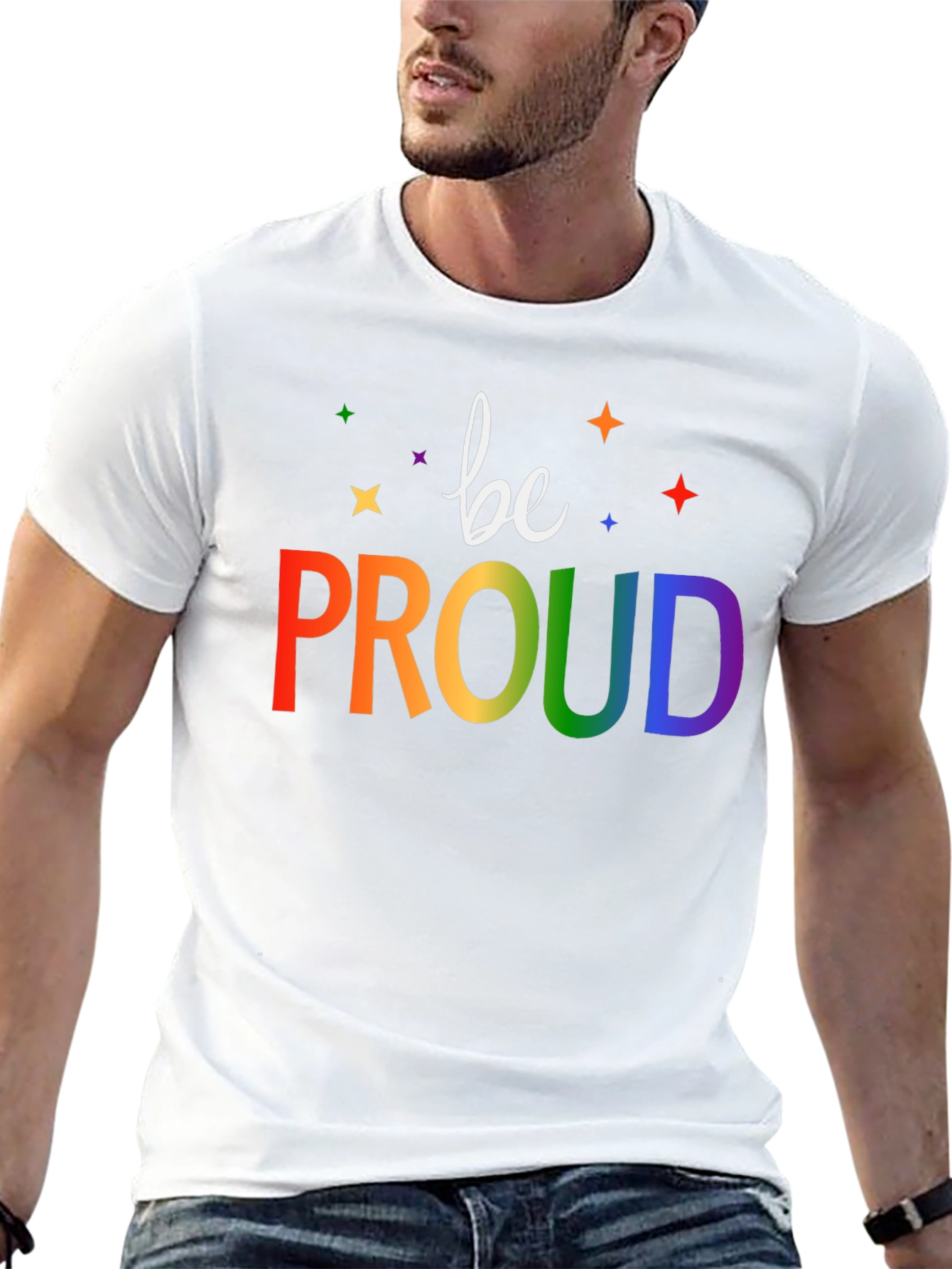 Be Proud Rainbow Graphic T-Shirt