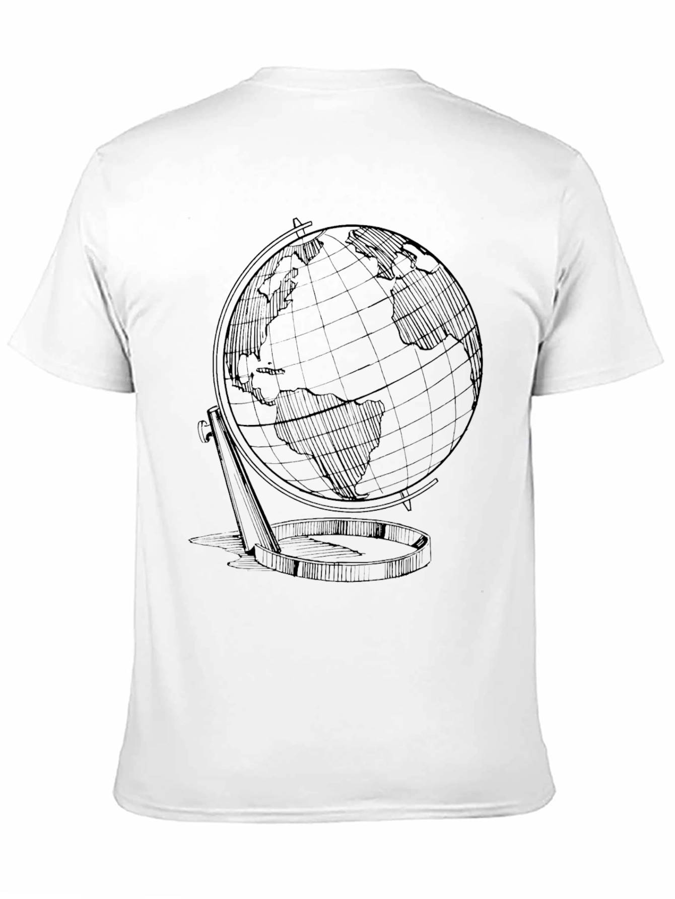 Globe Sketch Graphic T-Shirt - Classic Earth Design