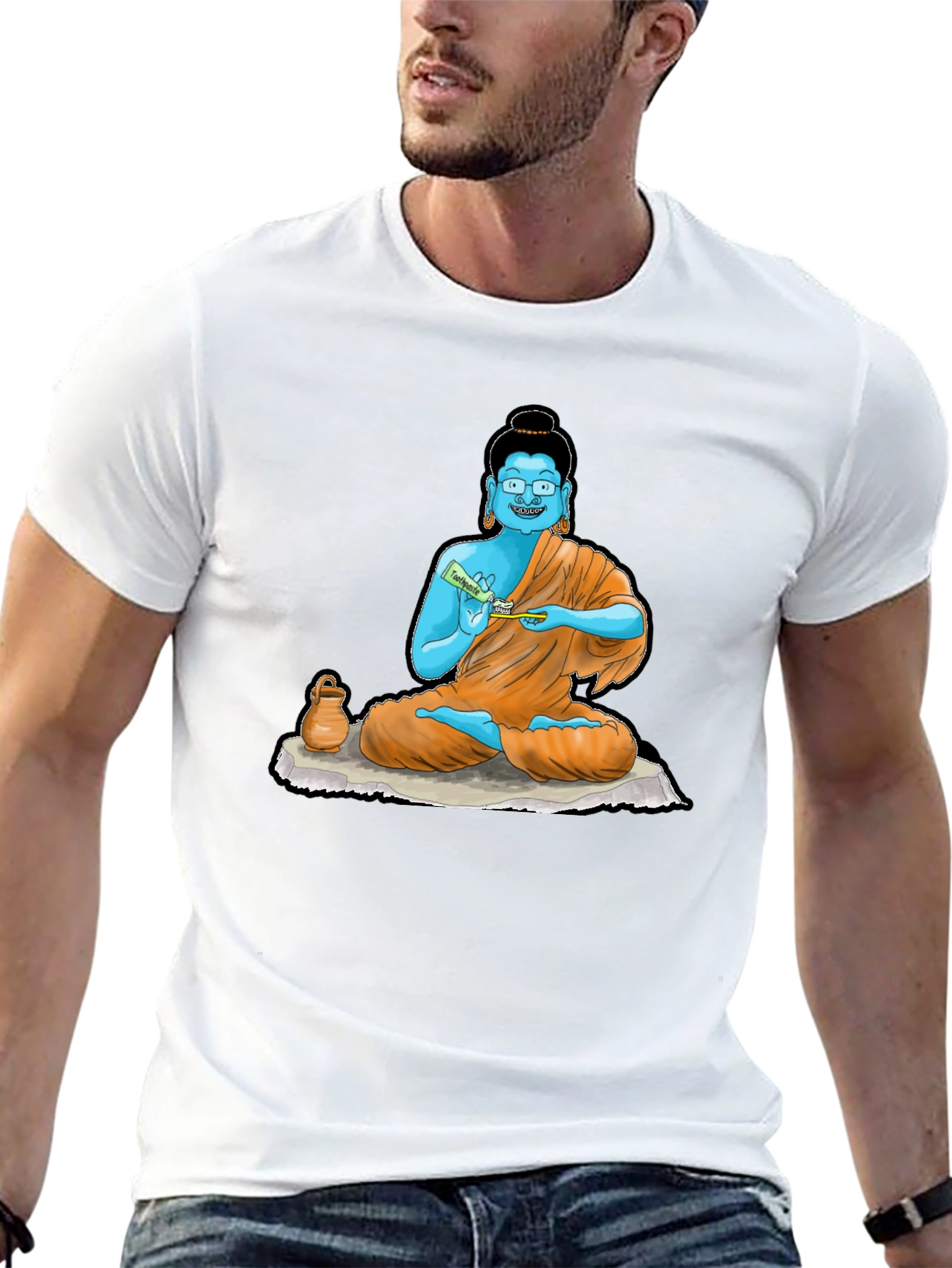 Buddha Toothpaste Graphic Tee - Unique Design