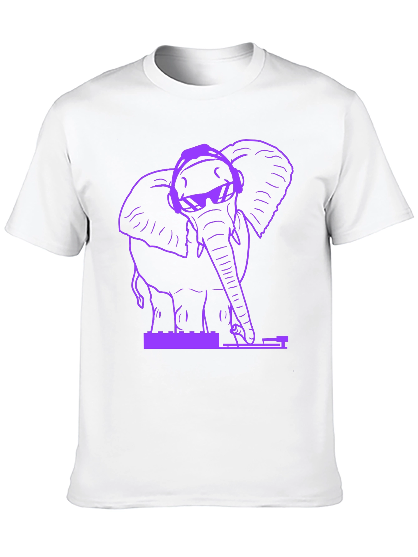 DJ Elephant Graphic T-Shirt - Black
