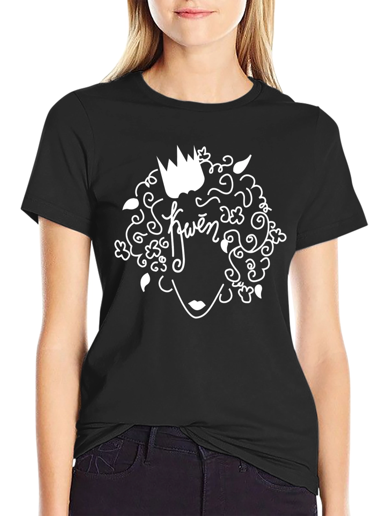 Queen Graphic Tee - Black Cotton Shirt