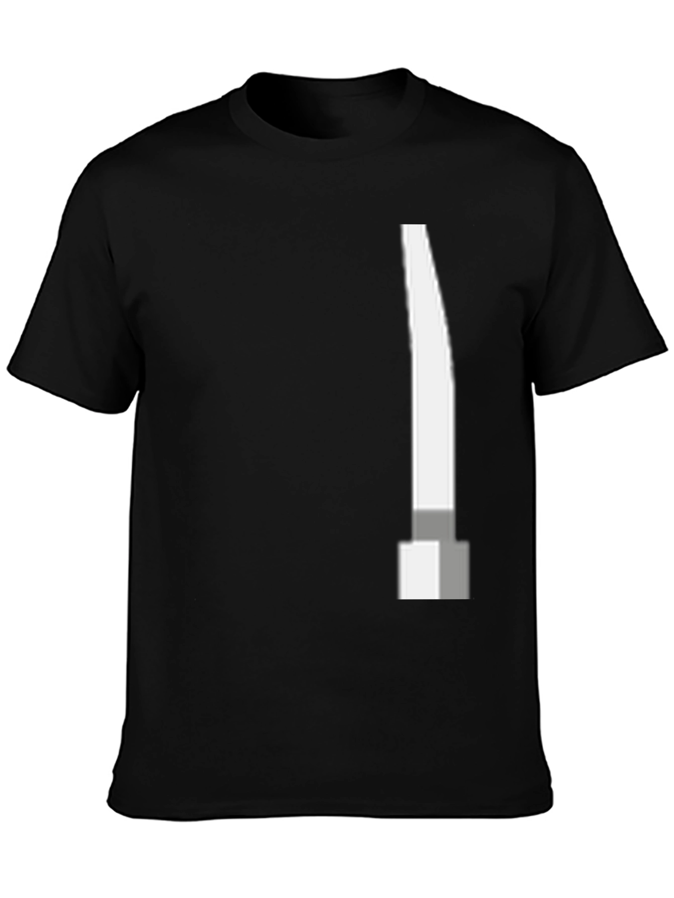 Modern Black T-Shirt with Abstract White Blade Graphic