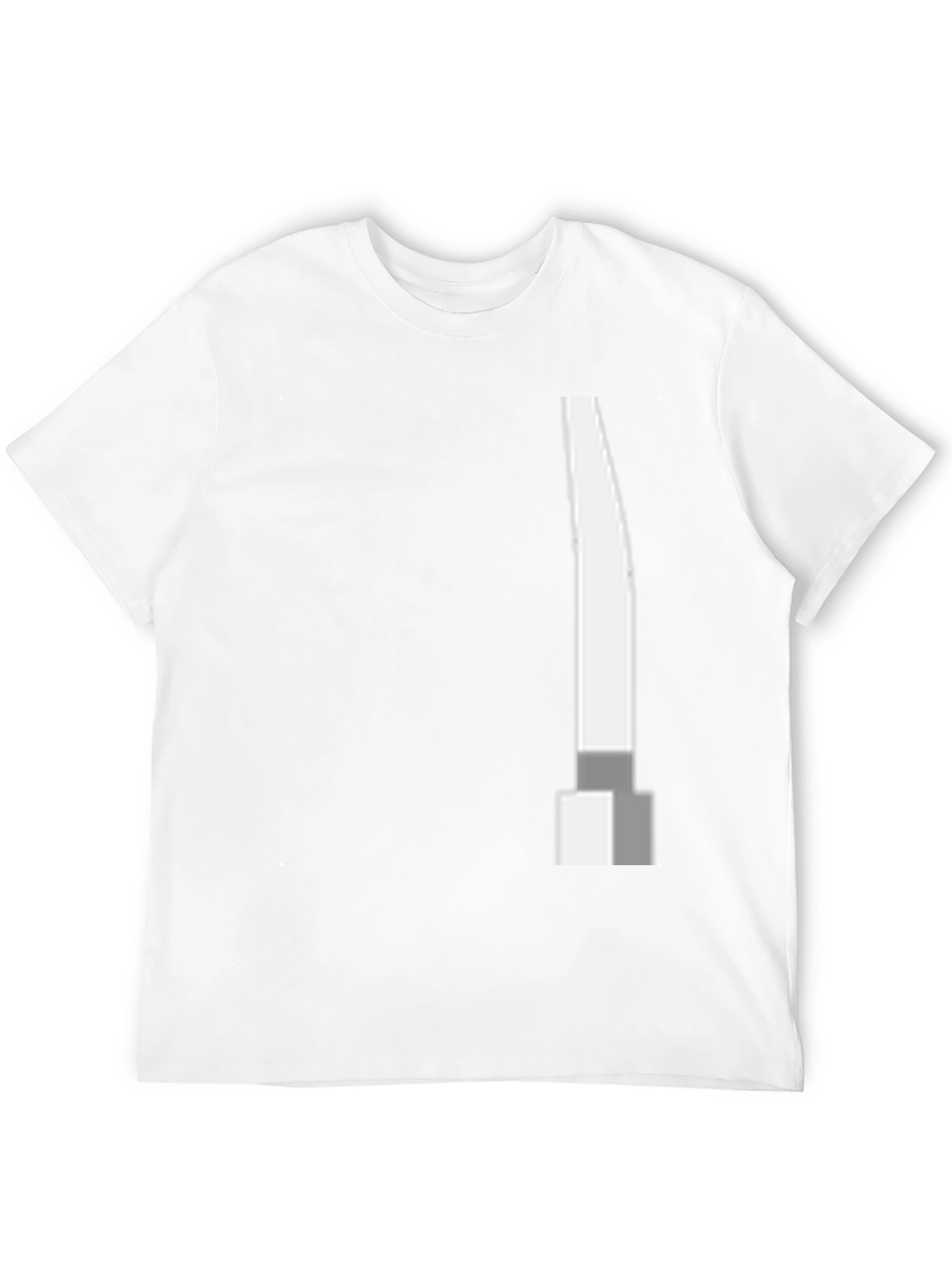 Modern Black T-Shirt with Abstract White Blade Graphic