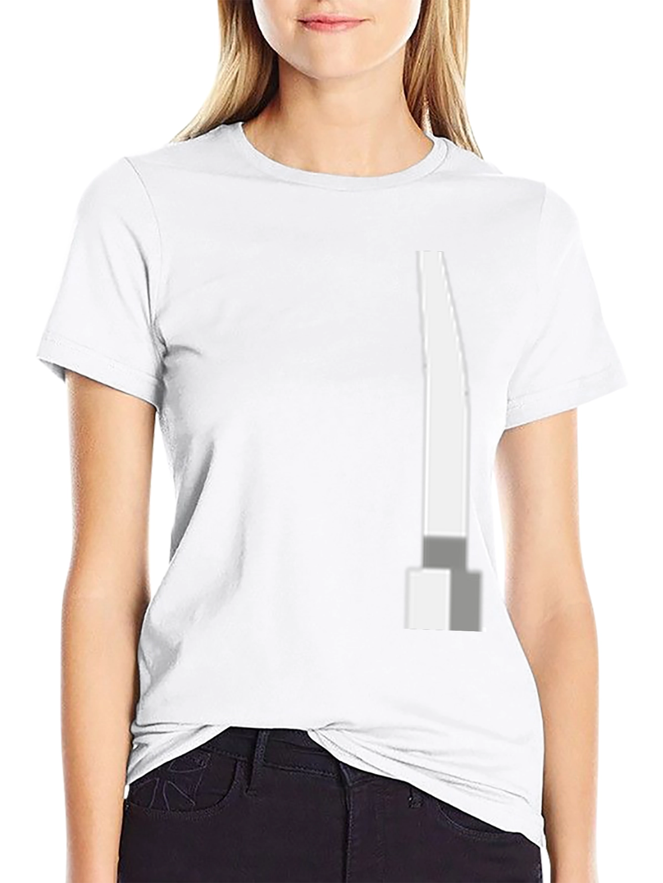 Modern Black T-Shirt with Abstract White Blade Graphic