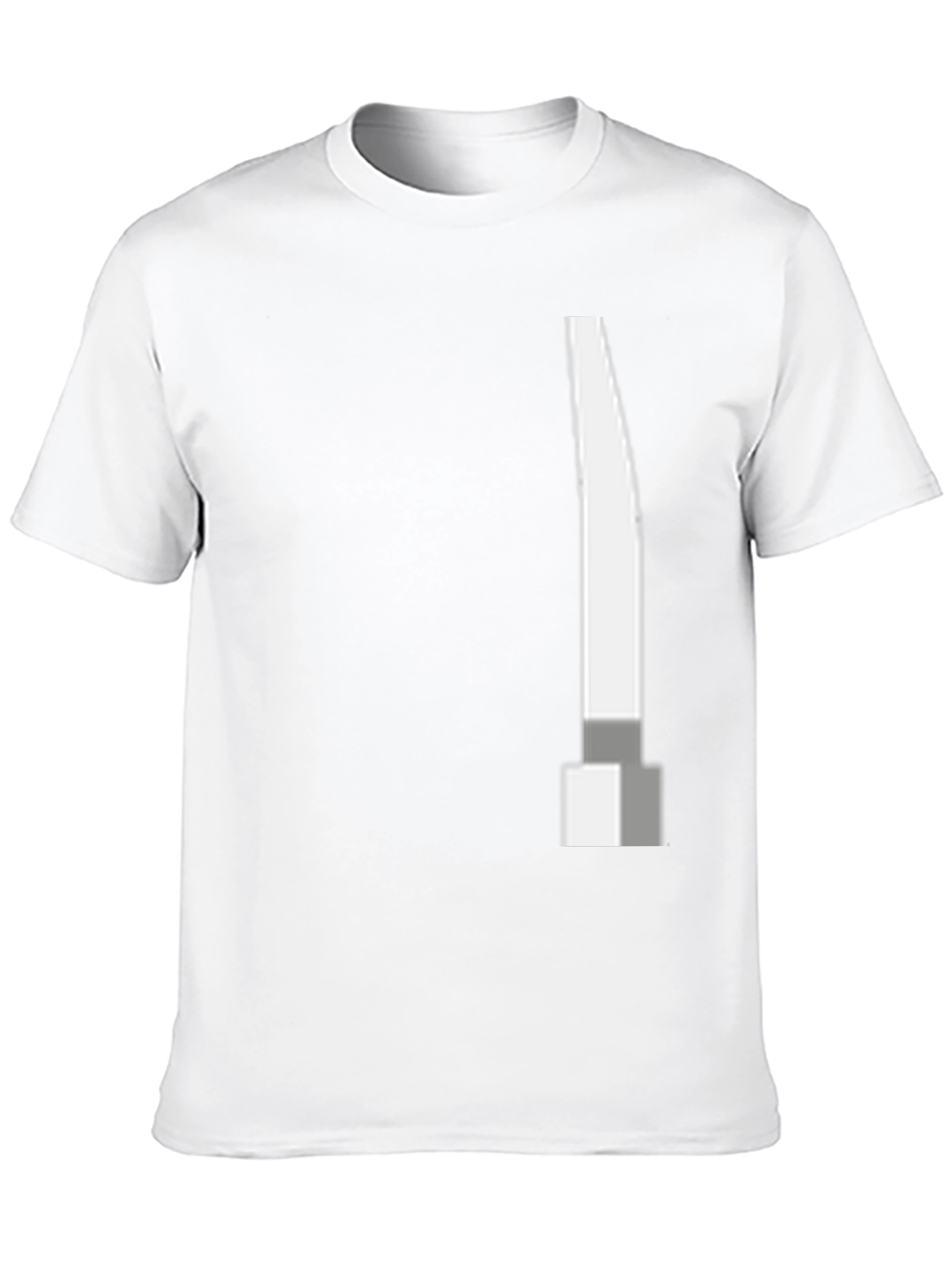 Modern Black T-Shirt with Abstract White Blade Graphic