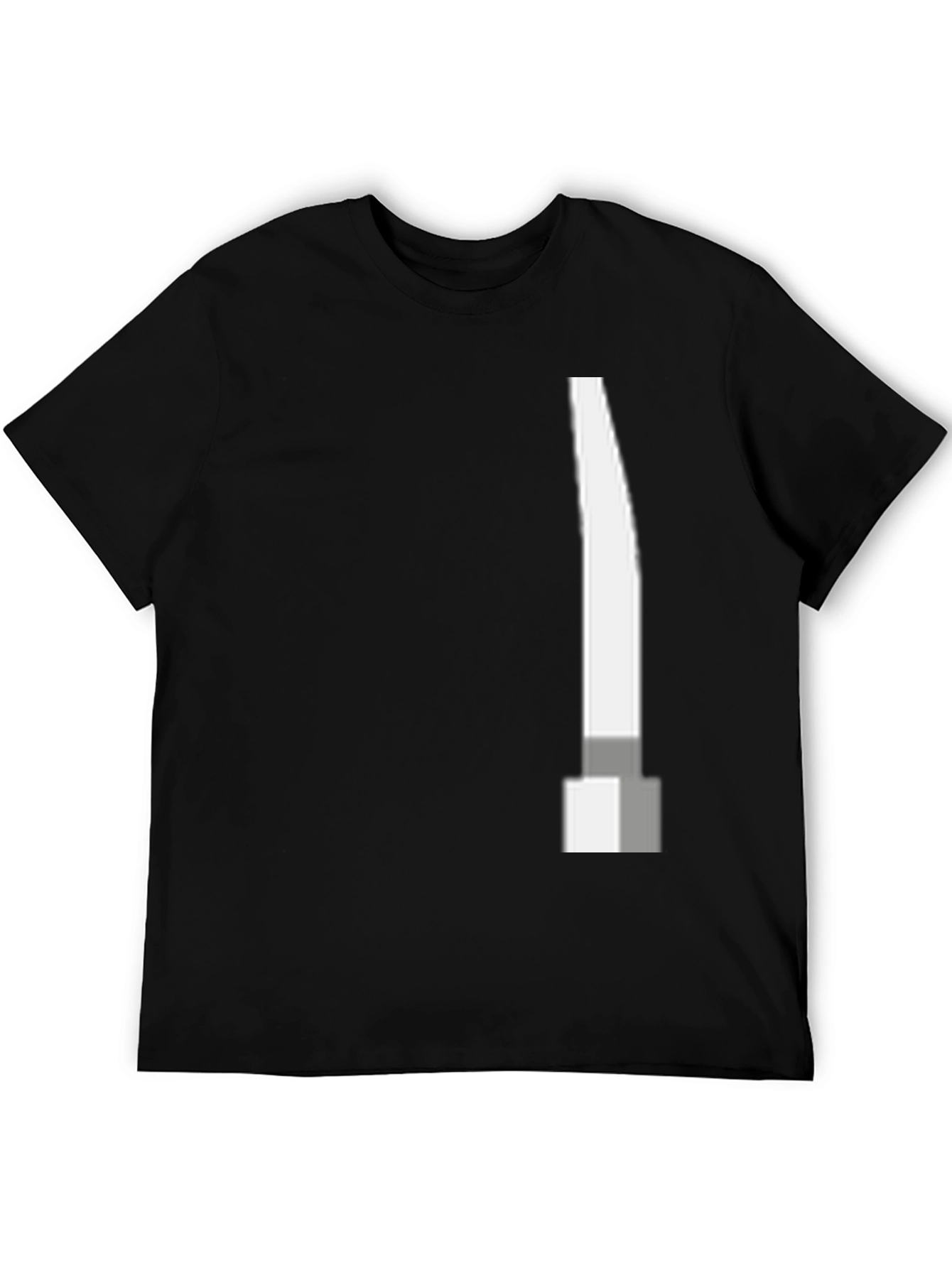 Modern Black T-Shirt with Abstract White Blade Graphic
