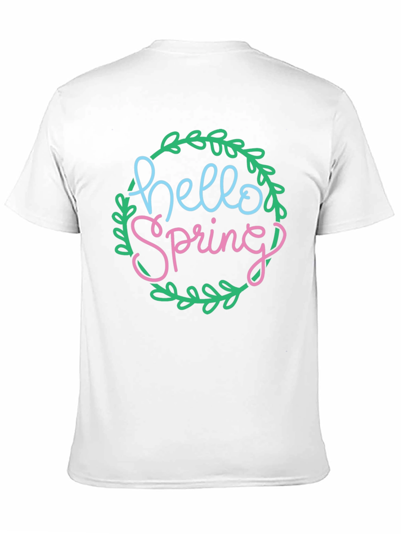 Hello Spring T-Shirt - Black Crew Neck Tee