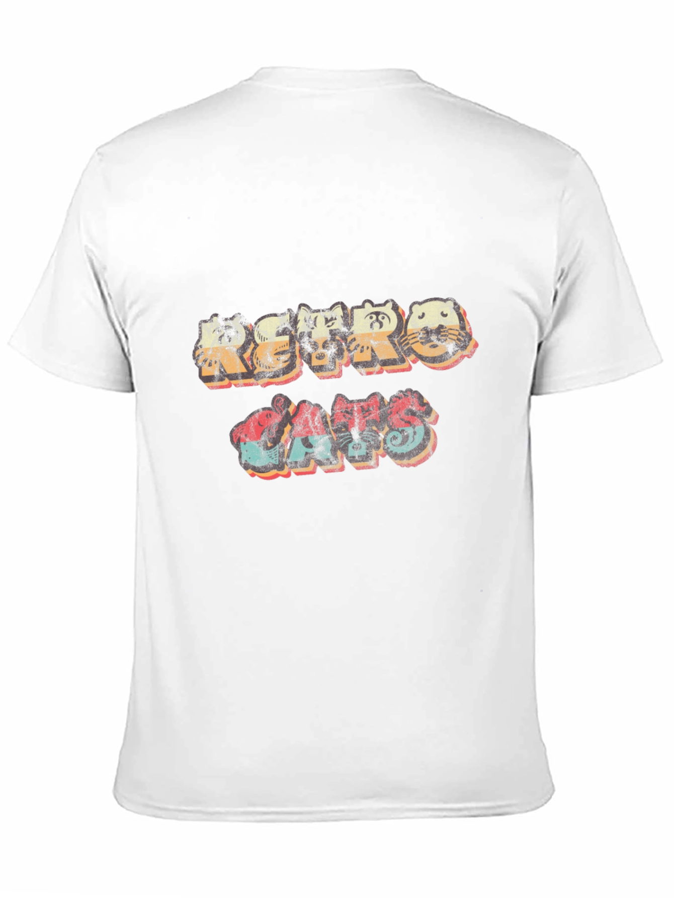 Retro Animal Graphic Print Black T-Shirt