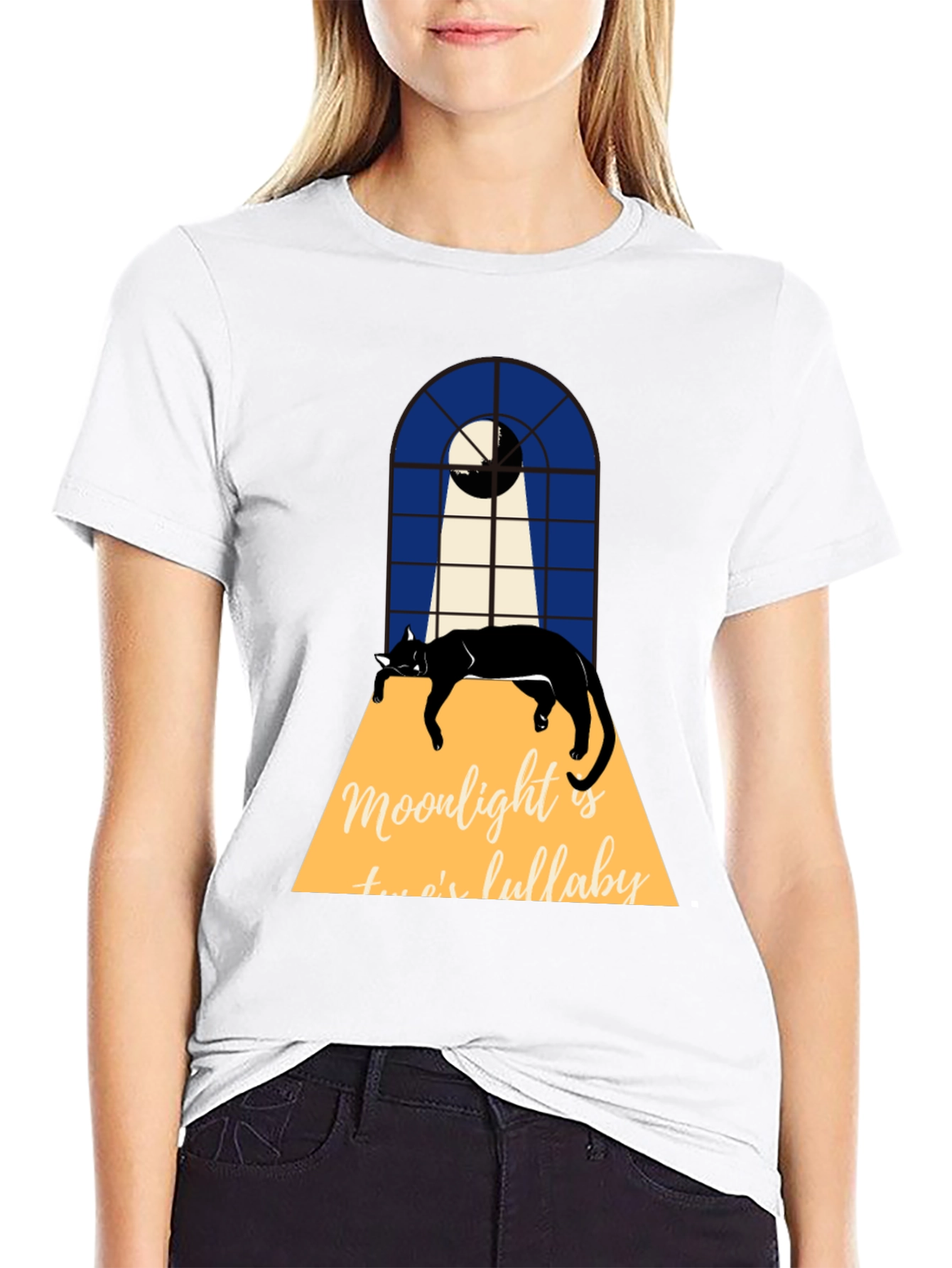 Moonlight Cat Lullaby Graphic Tee
