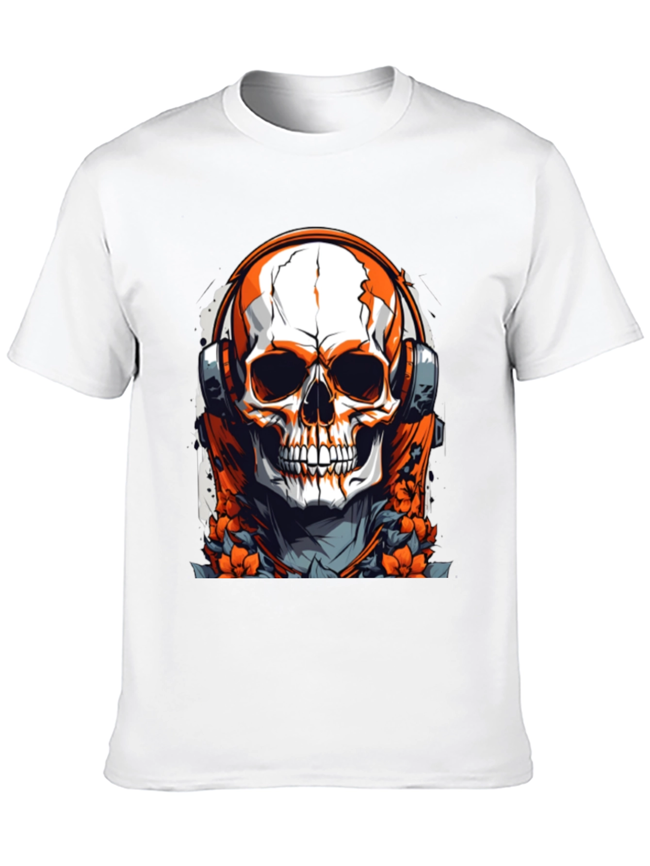 Skull & Headphones Graphic Black T-Shirt