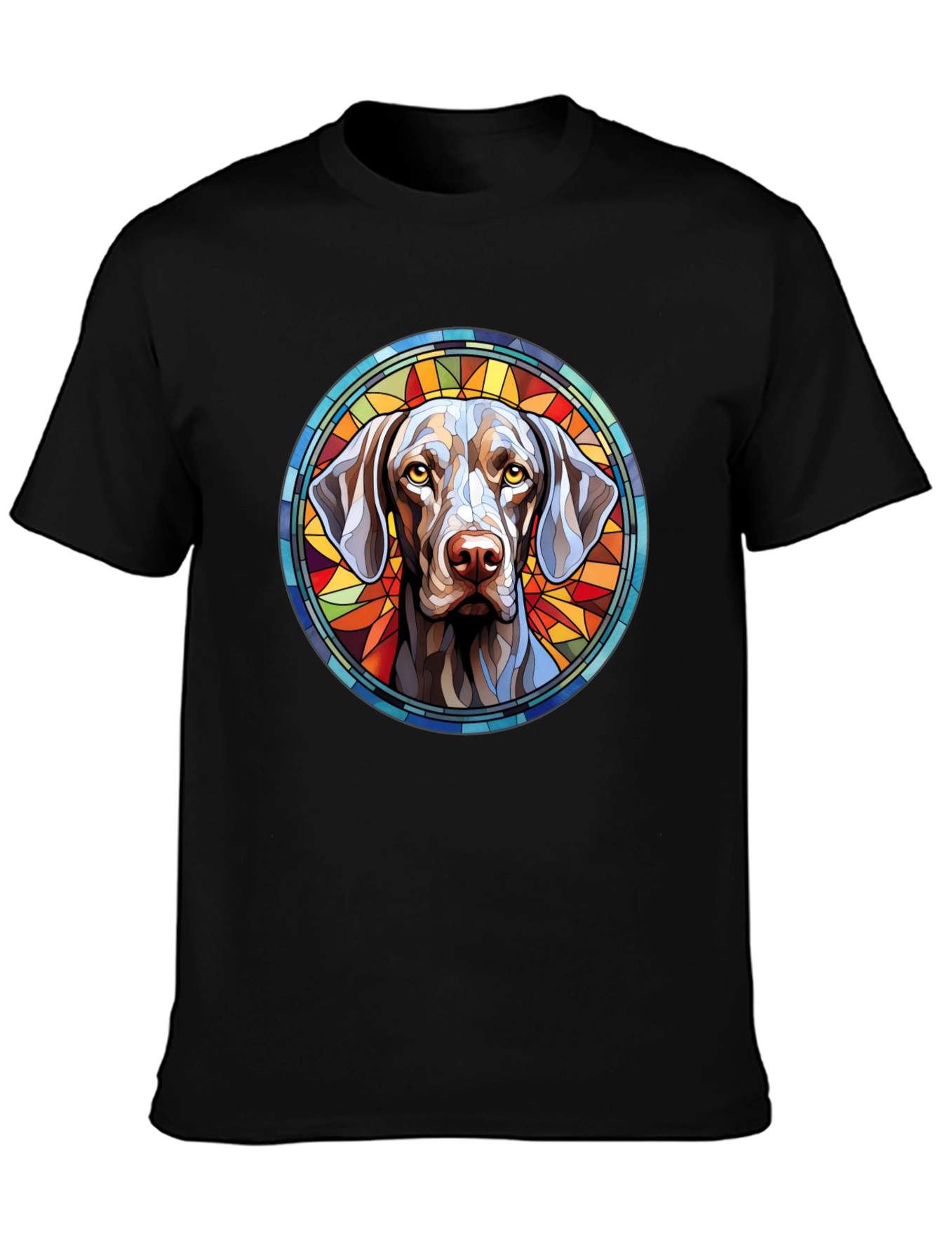 Dog Portrait Stained Glass Style Graphic Tee