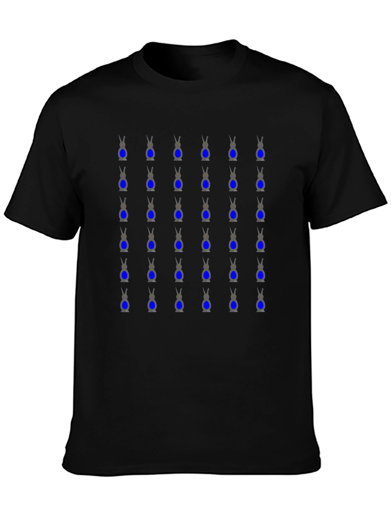 Geometric Alien T-Shirt - Black Cotton Crew Neck