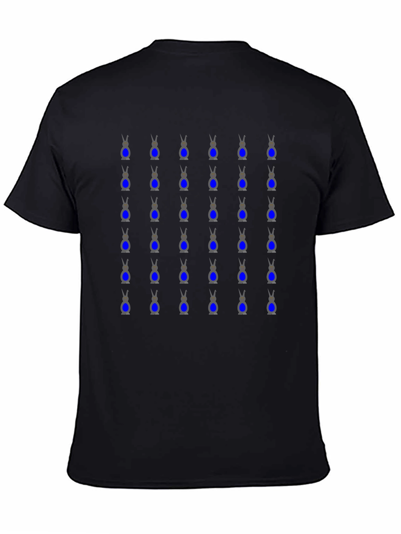 Geometric Alien T-Shirt - Black Cotton Crew Neck