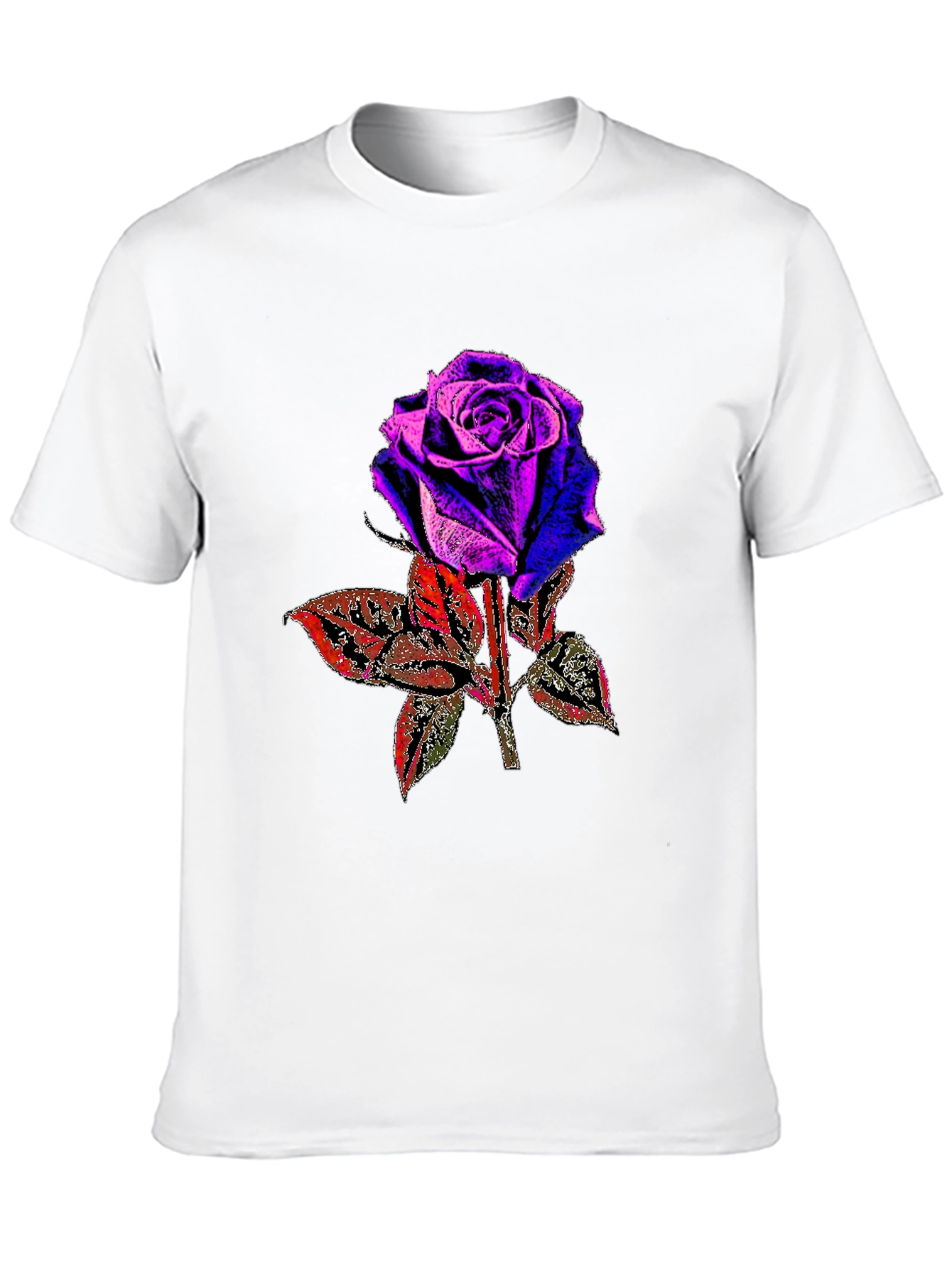 Rose Graphic Print Black T-Shirt