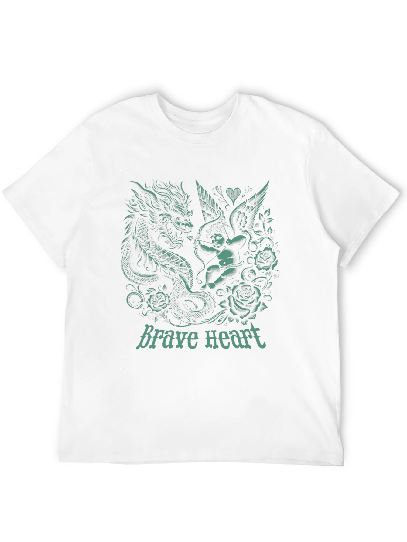 Dragon & Cupid Graphic T-Shirt - Brave Heart