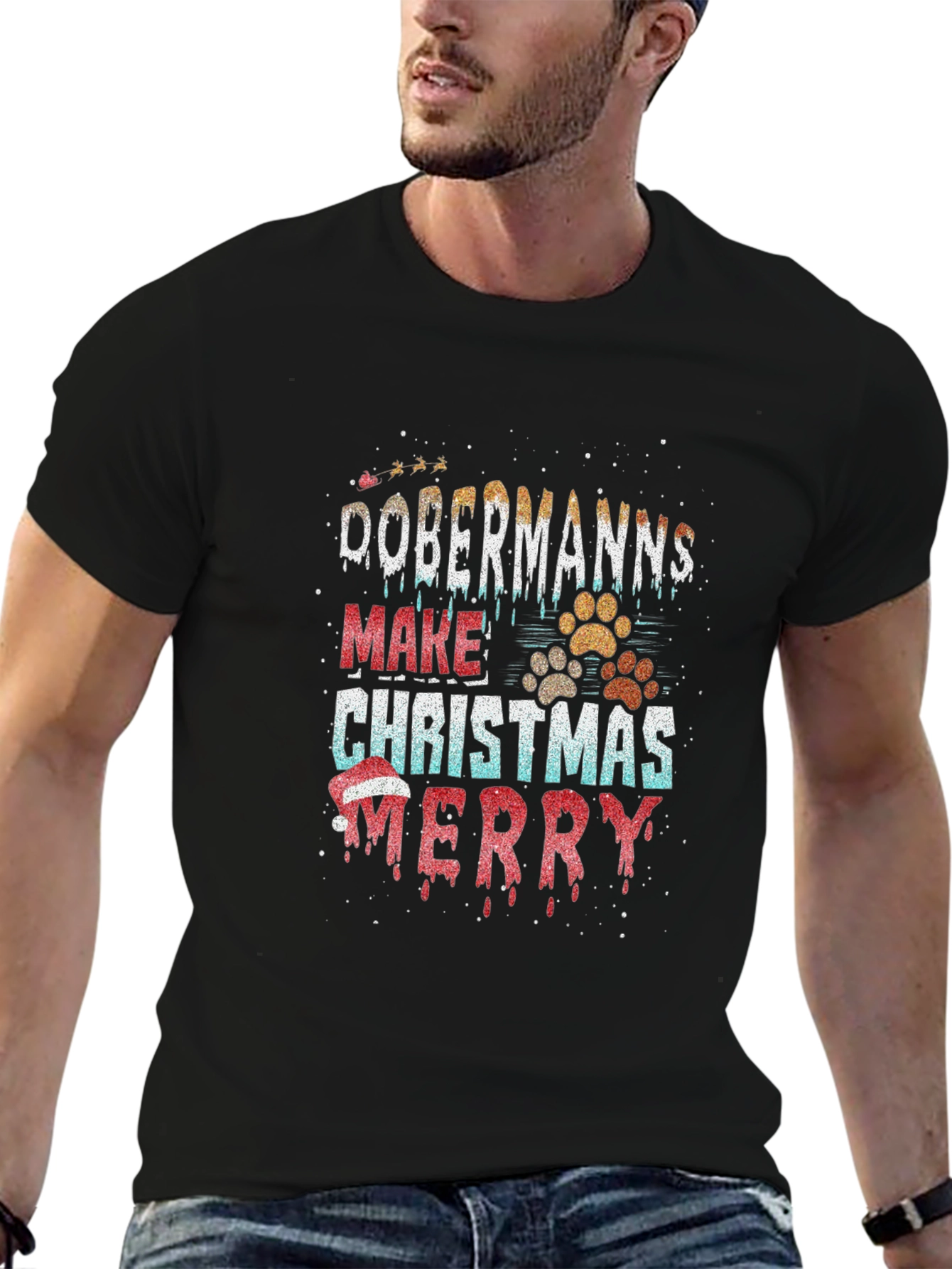 Dobermanns Make Christmas Merry T-Shirt