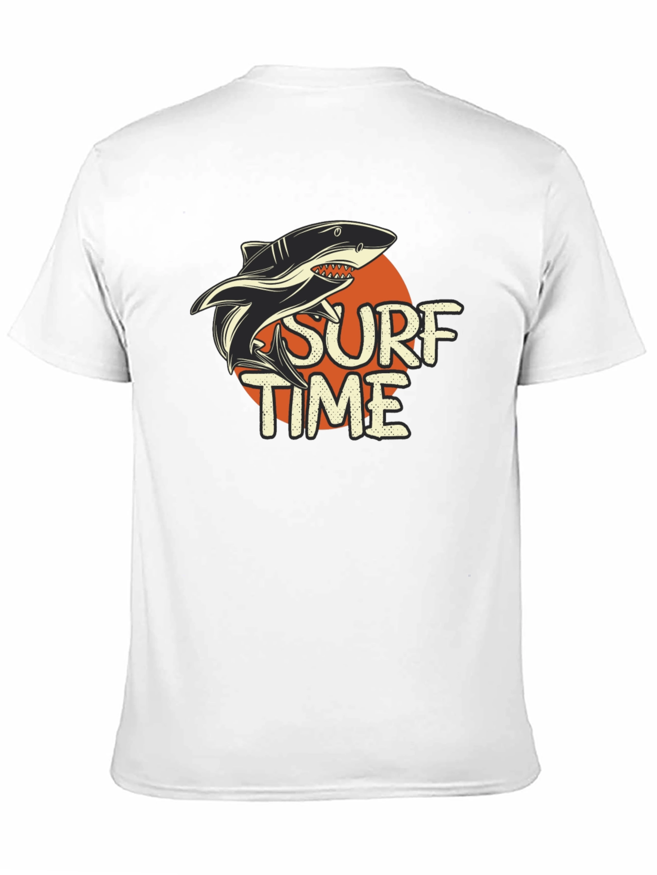 Surf Time Shark Graphic Tee - Black Cotton T-Shirt