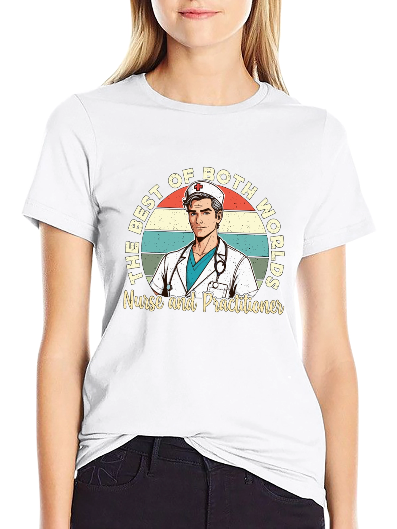 Best of Both Worlds Nurse Practitioner Graphic Tee