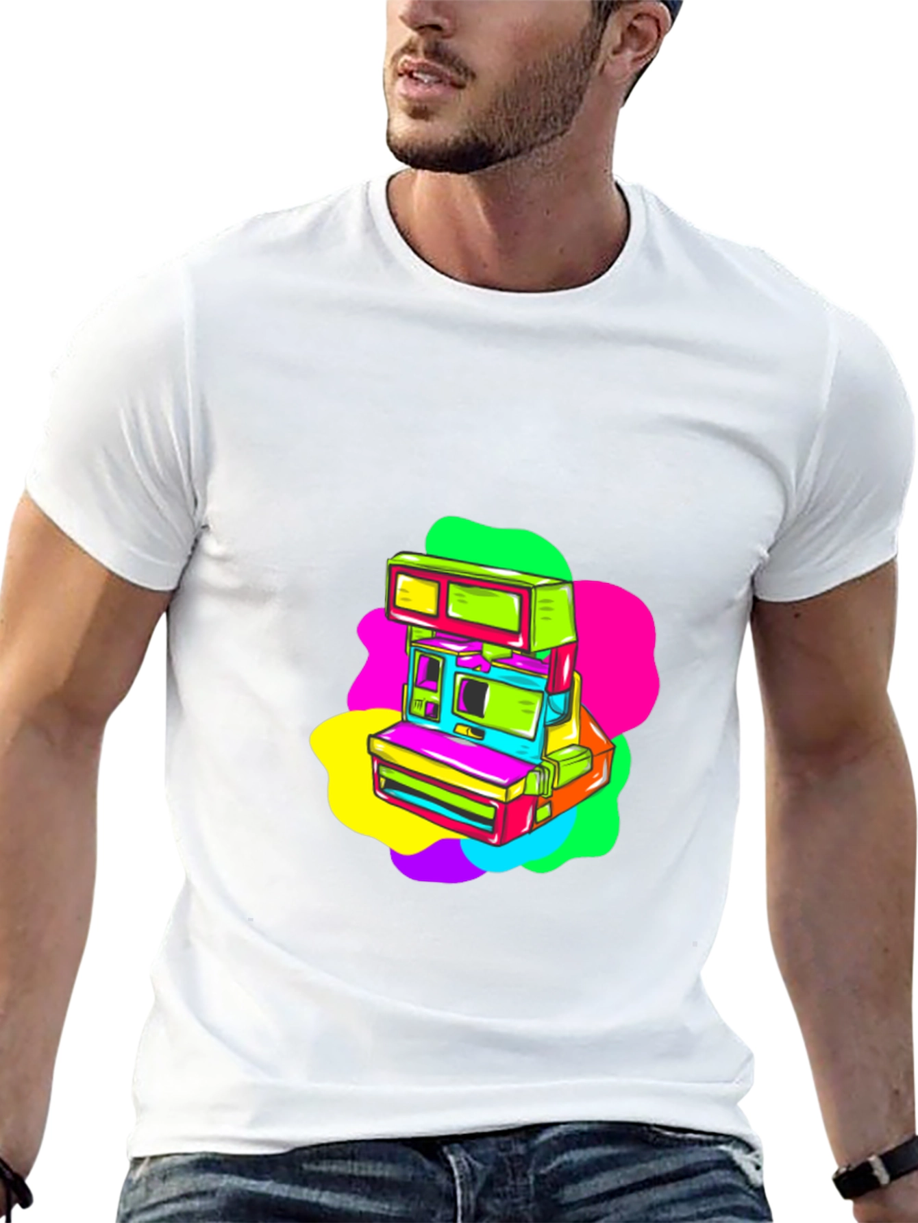 Retro Arcade Graphic Tee - Black Cotton T-Shirt