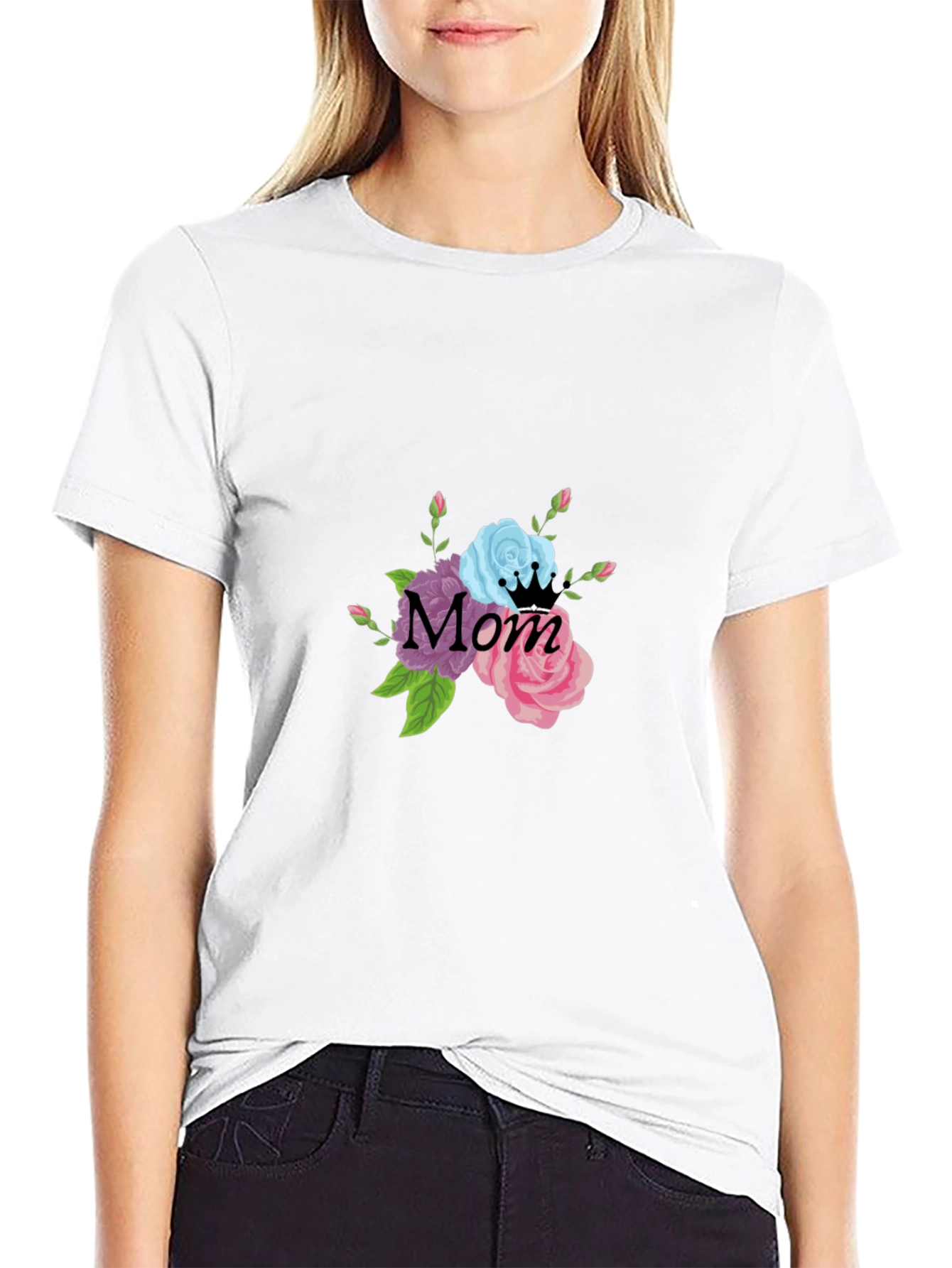 Floral Mom T-Shirt - Stylish and Comfortable