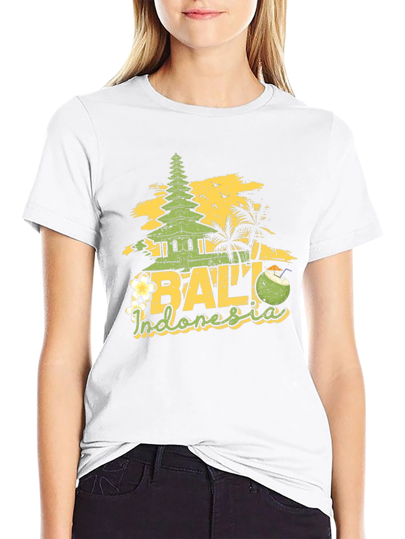 Bali Indonesia Graphic Print Black T-Shirt