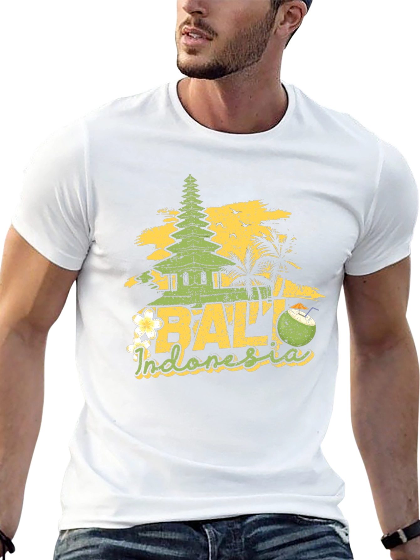 Bali Indonesia Graphic Print Black T-Shirt