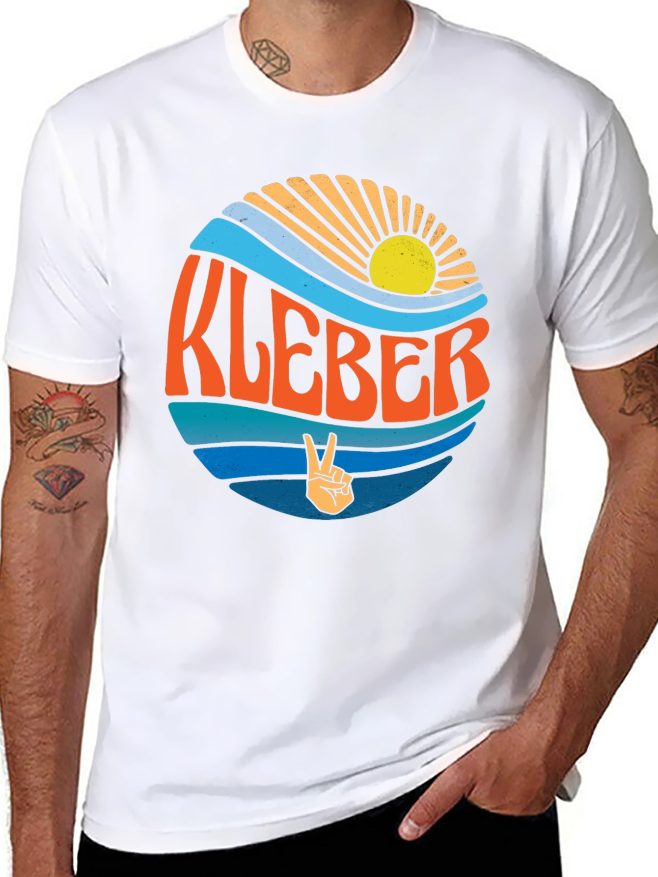 KLEBER Retro Graphic T-Shirt - Peace Sign