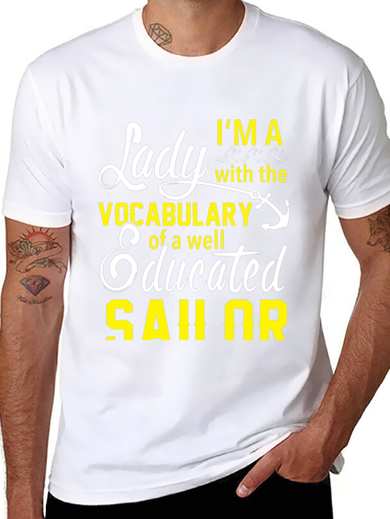 Lady Sailor Graphic T-Shirt - Black