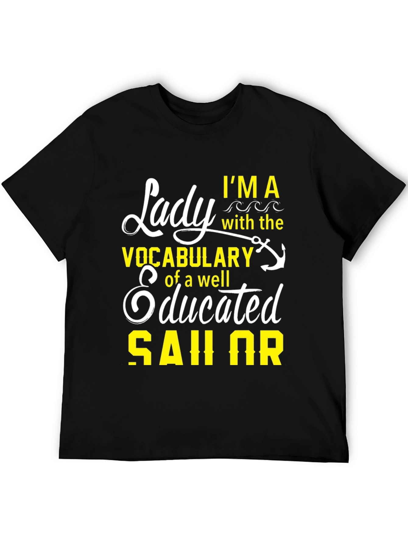 Lady Sailor Graphic T-Shirt - Black