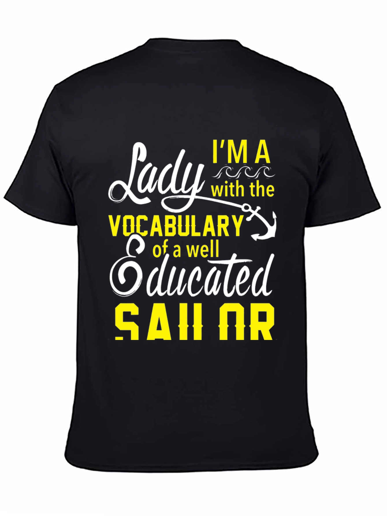 Lady Sailor Graphic T-Shirt - Black