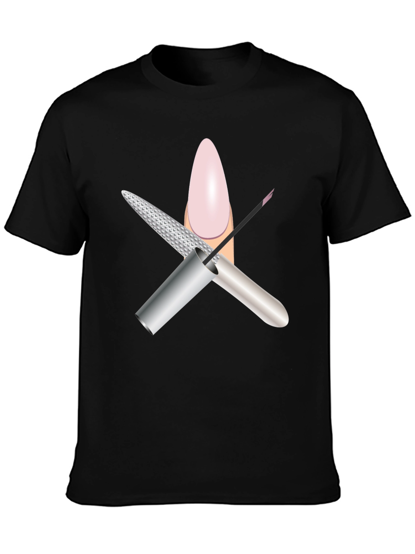 Mans Black Nail Salon Graphic Tee