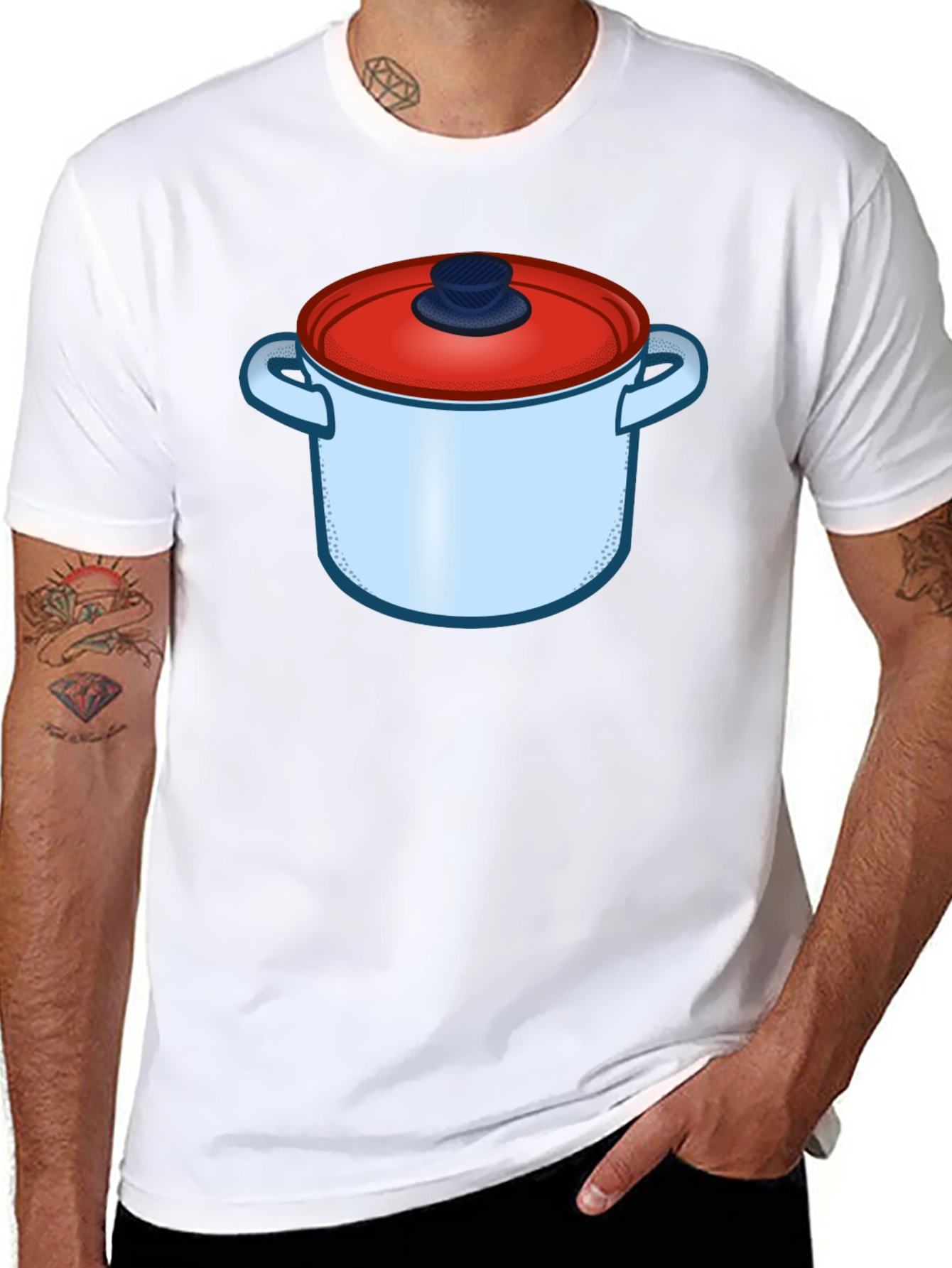 Cartoon Pot Graphic T-Shirt