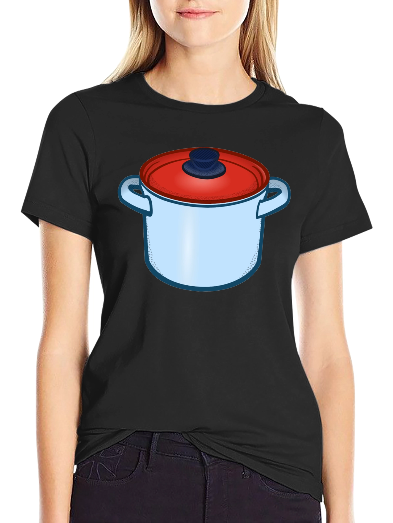Cartoon Pot Graphic T-Shirt