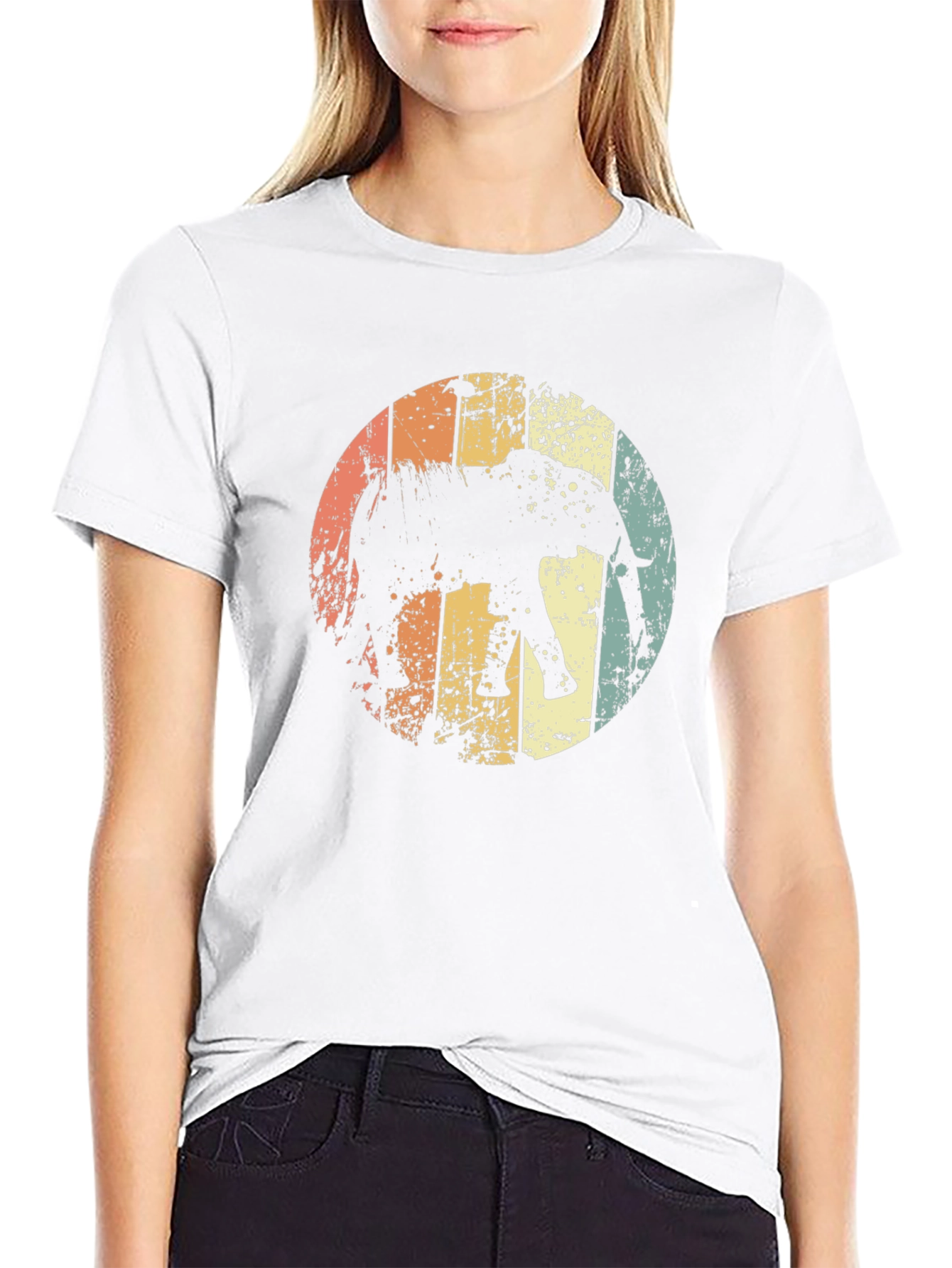 Retro Elephant Graphic T-Shirt - Unisex Black Tee