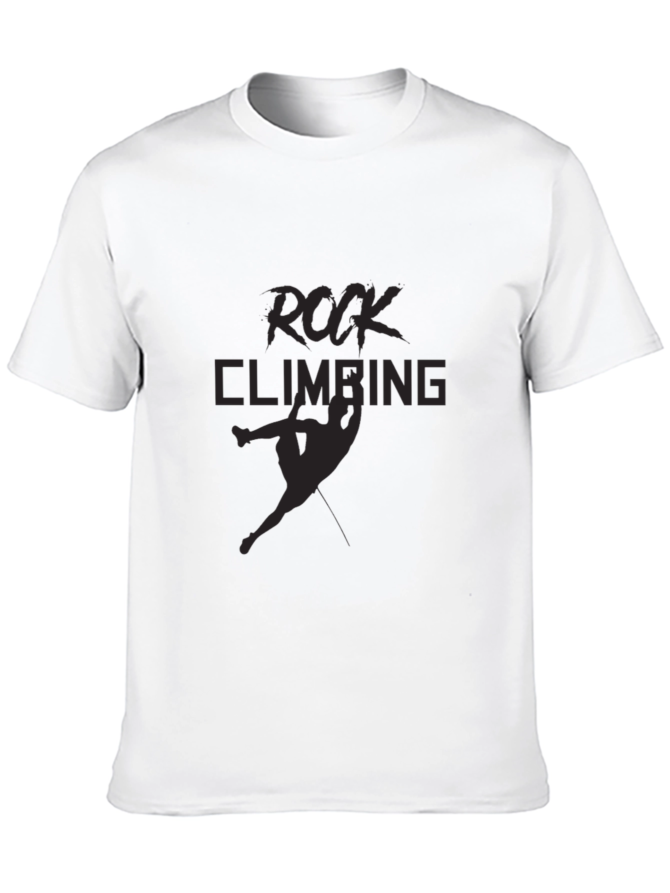 Rock Climbing Graphic Tee - Black Cotton Blend