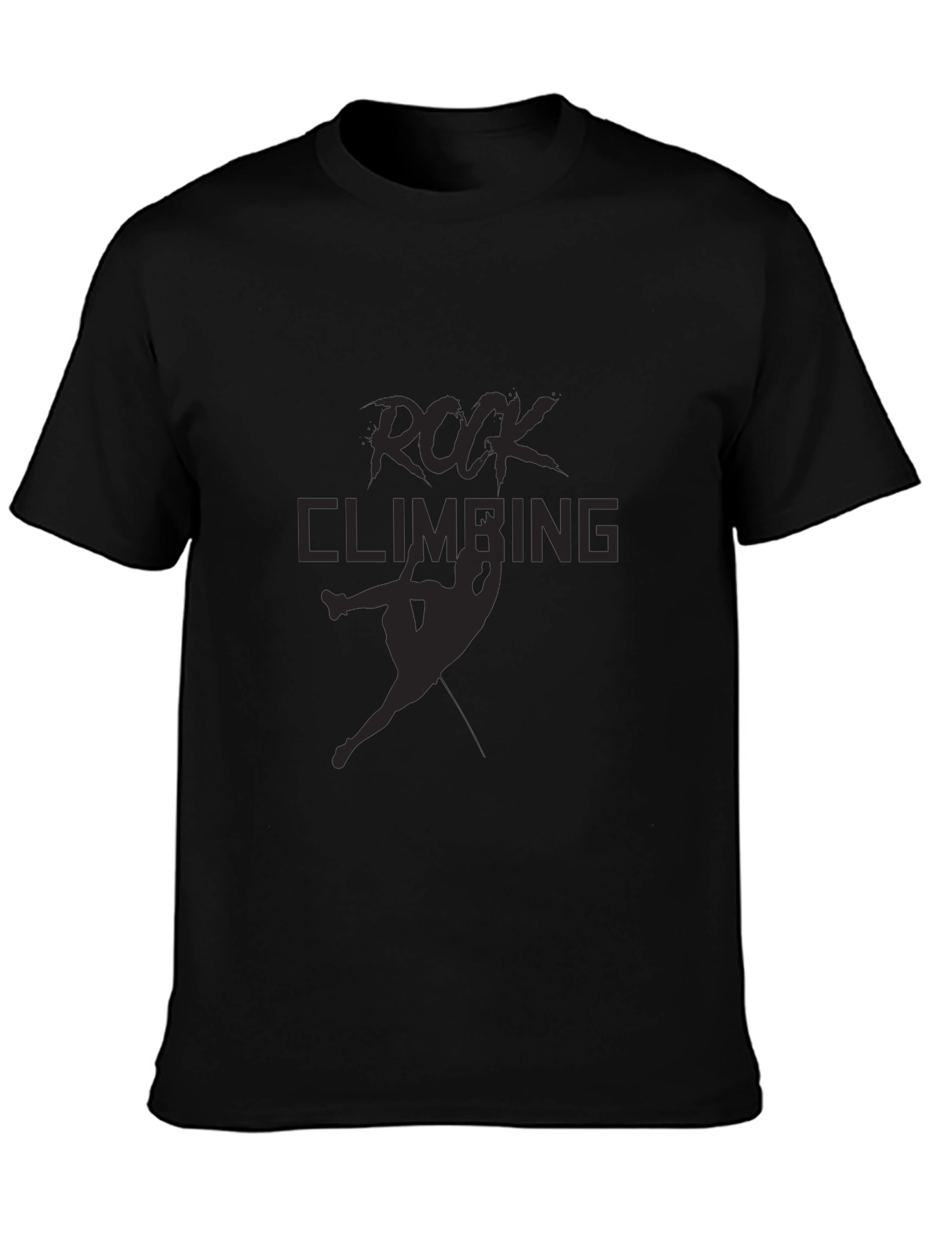 Rock Climbing Graphic Tee - Black Cotton Blend