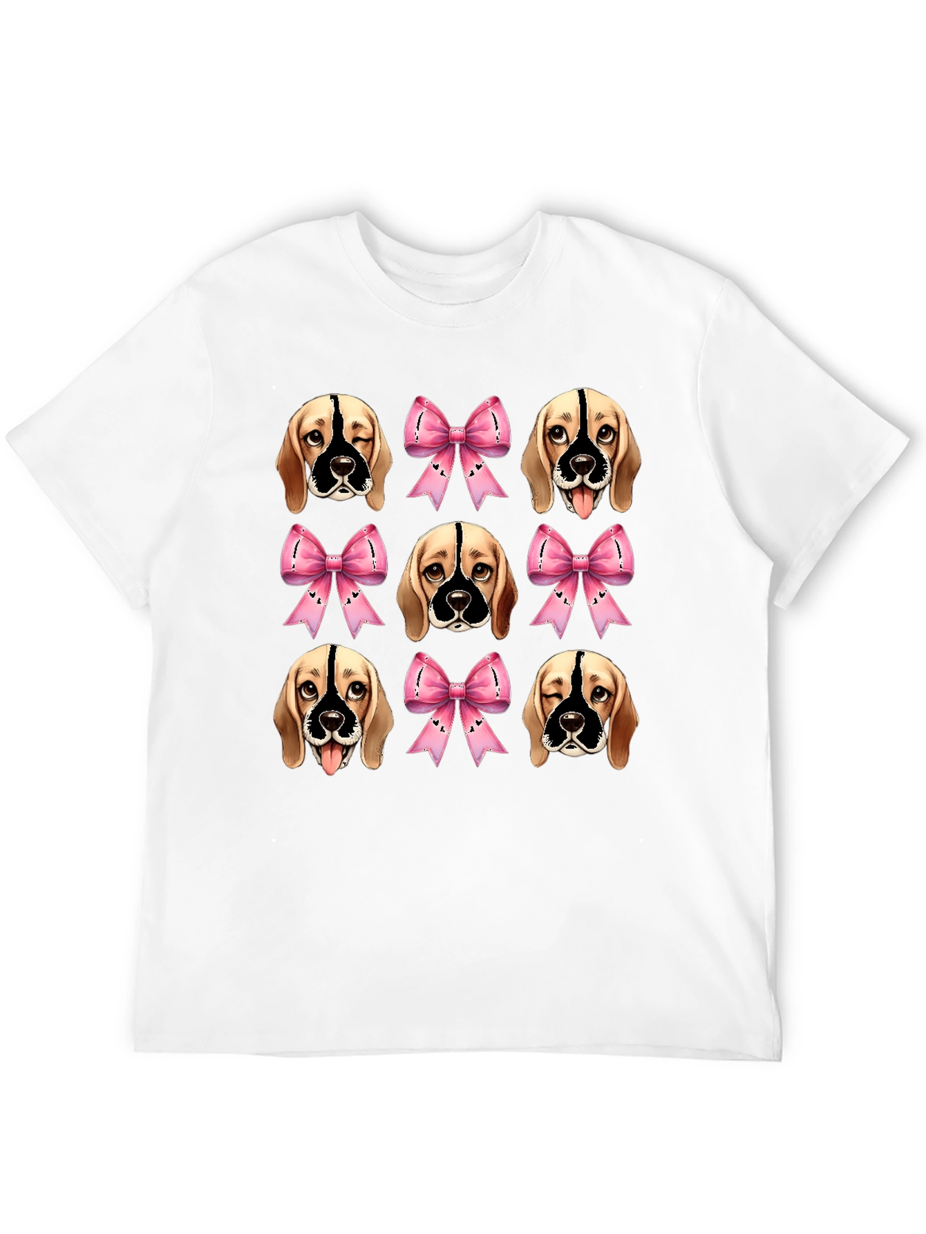 Dog Faces & Bows Black Graphic Tee