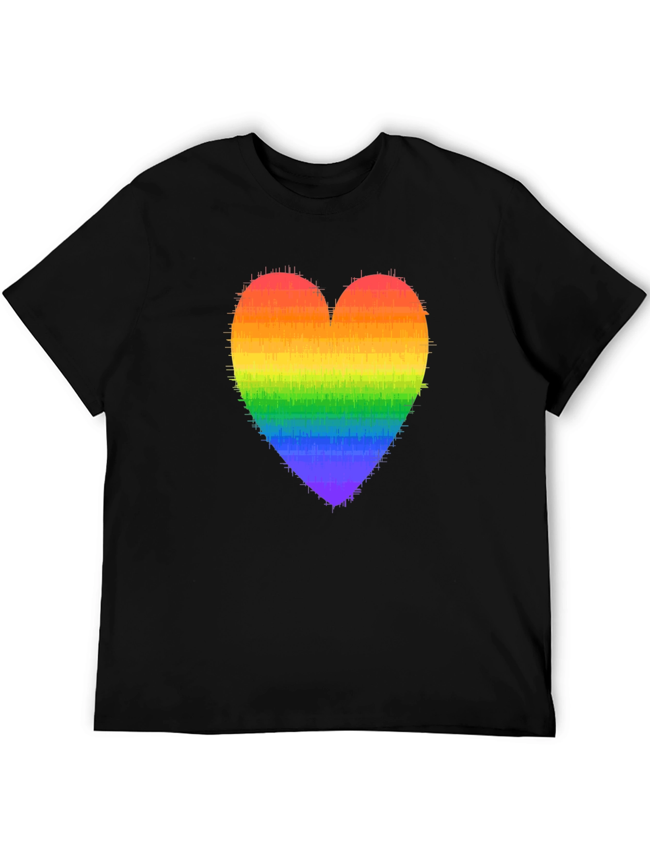 Rainbow Heart Graphic Black Tee