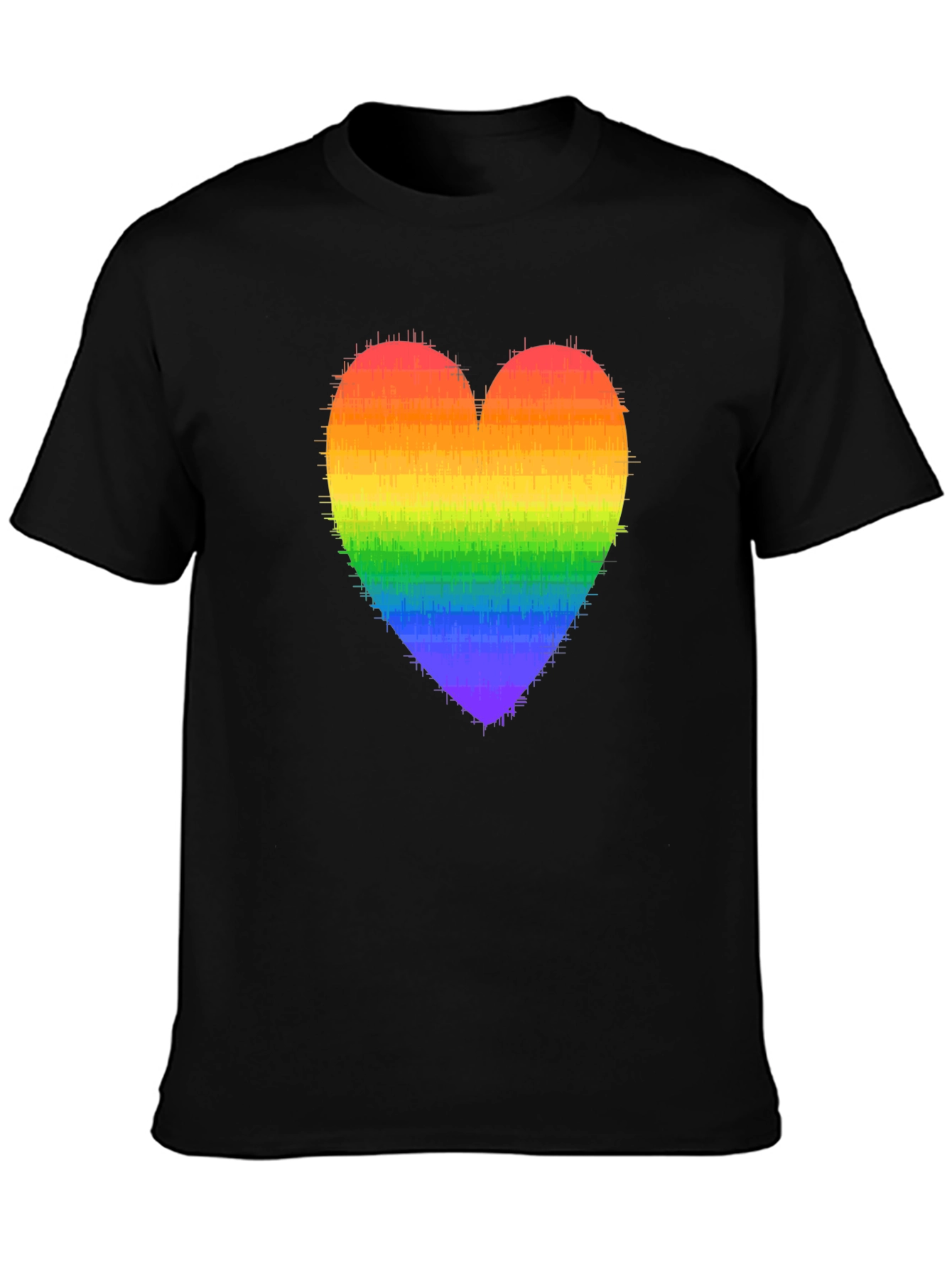 Rainbow Heart Graphic Black Tee