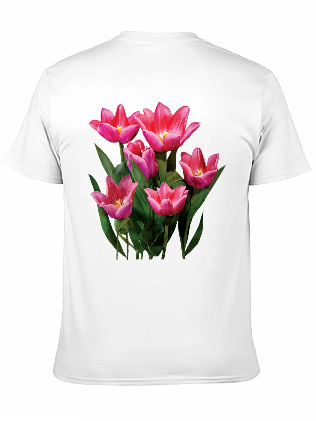 Floral Tulip Graphic Tee - Black T-Shirt