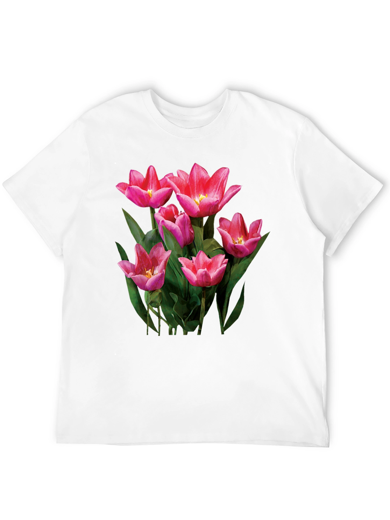 Floral Tulip Graphic Tee - Black T-Shirt