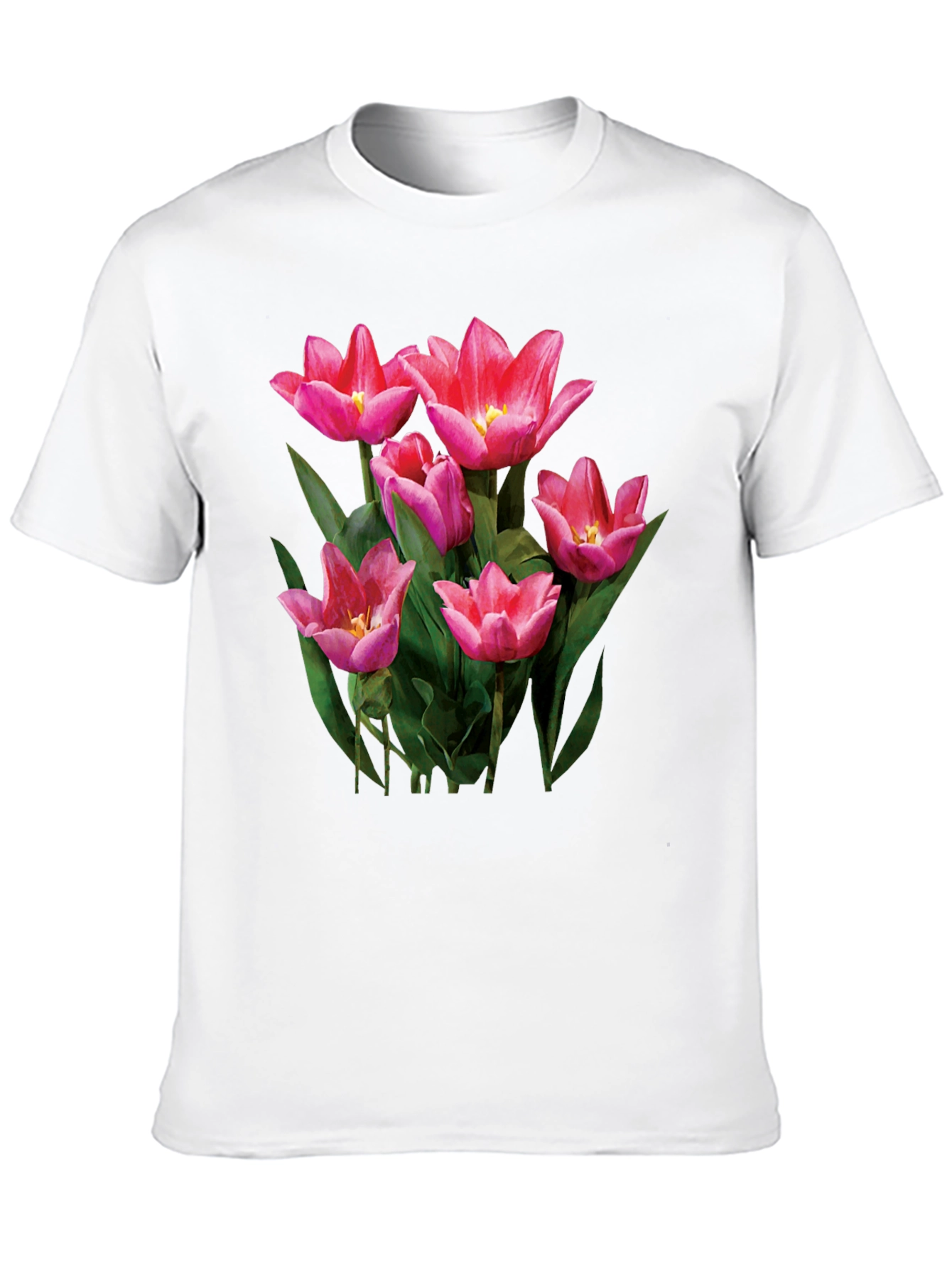 Floral Tulip Graphic Tee - Black T-Shirt