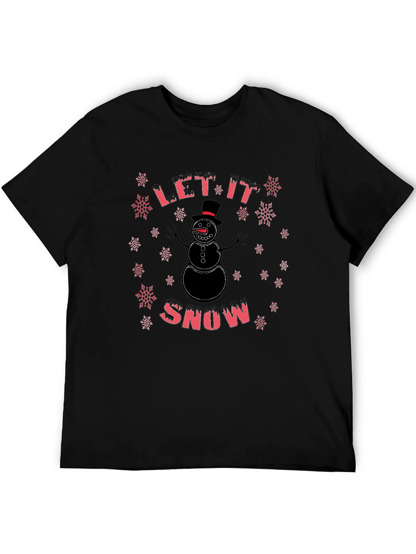 Let It Snow - Snowman Graphic T-Shirt