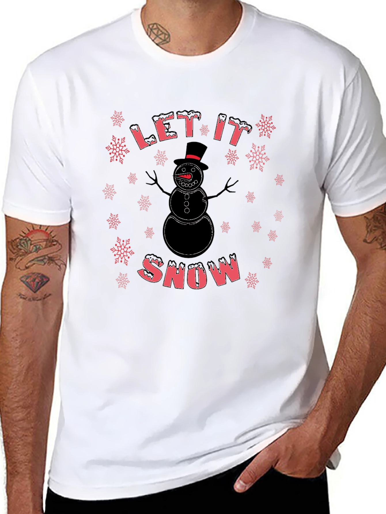 Let It Snow - Snowman Graphic T-Shirt