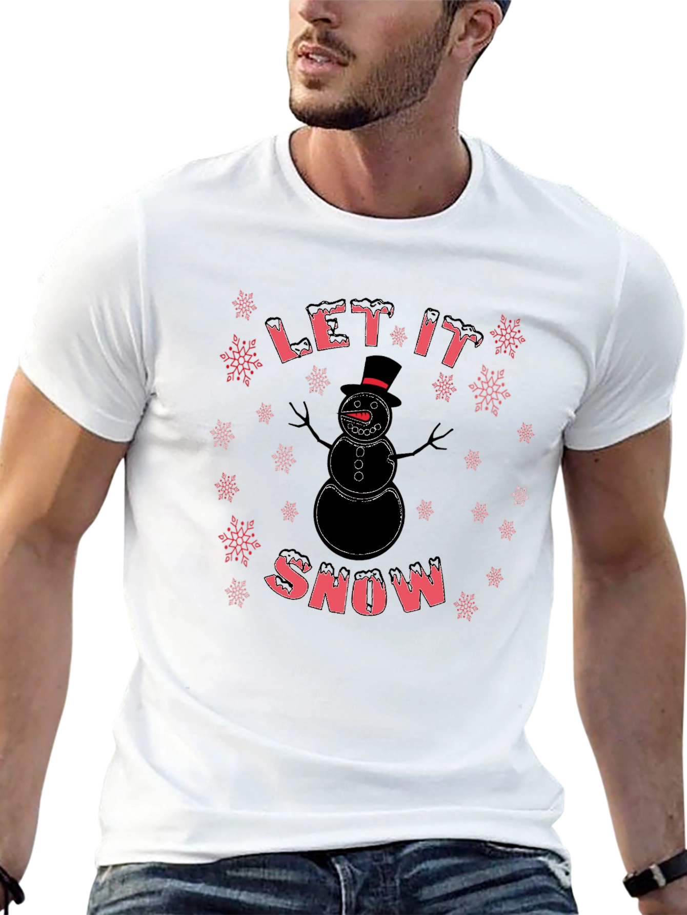 Let It Snow - Snowman Graphic T-Shirt