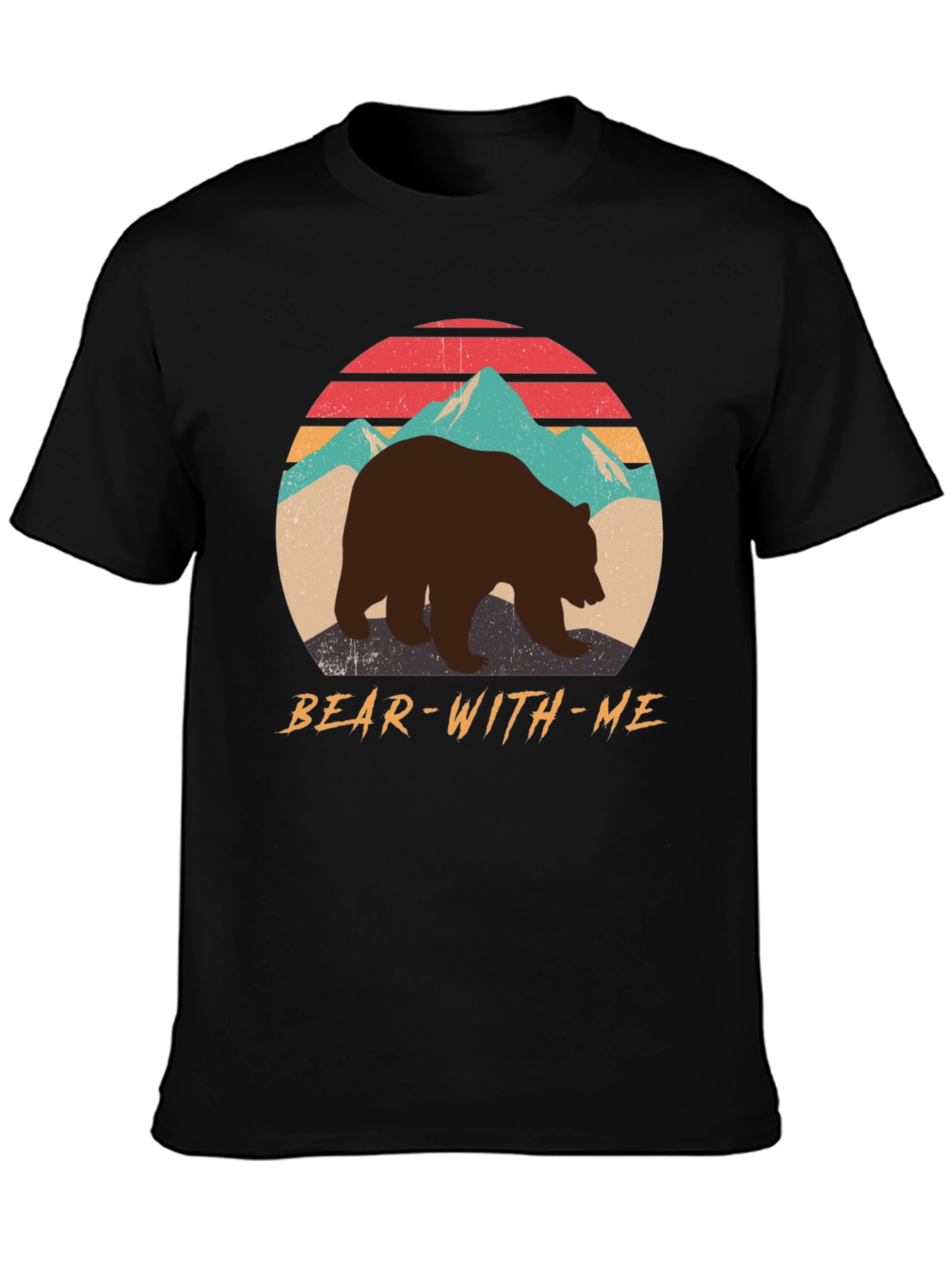 Bear With Me Graphic Tee - Retro Mountain Design